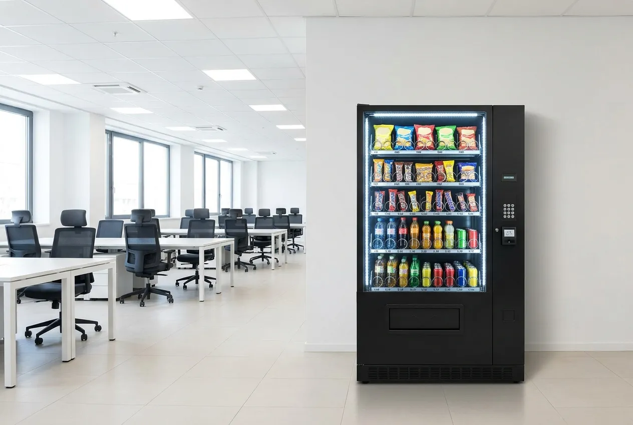 Illustrative vending machine on an office floor